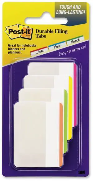 3M Post-it Durable Color Bar Flat File 2" Tabs