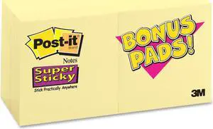 3M Post-it Super Sticky Canary Yellow Pads