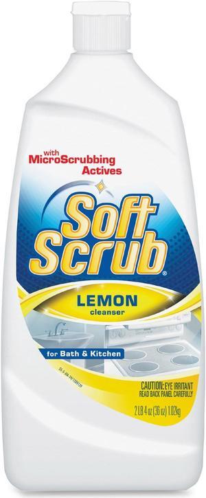 Soft Scrub 15020CT Soft Scrub Lemon Cleanser, Non-Bleach, Biodegradable, 24 oz. Bottle, 6/Carton