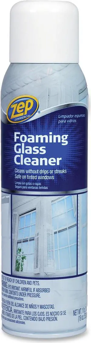 Foaming Glass Cleaner, Mint Scent, 19 oz Aerosol Spray ZUFGC19EA