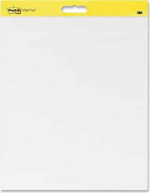 Post-it 566CT Self-Stick Plain Paper Wall Pad, Repositionable, Bleed Resistant, 20" x 23", White - 1 Carton (4 Pads)