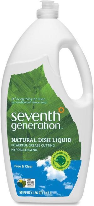 Natural Dishwashing Liquid, Free & Clear, Jumbo 50 oz Bottle