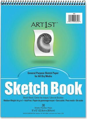 Pacon 4850 Art1st Sketch Book 30 Sheet - 94 g/m² Grammage - 9" x 12" - 30 / Pad - White Paper