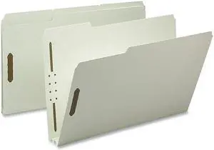 Nature Saver SP17235 Pressboard Fastener Folder - 8.50" Width x 14" Length Sheet Size - 2" Expansion - 2 Fastener - Gray/Green - 25 / Box, 1 Box