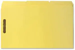 Sparco Fastener Folders w/ 2-Ply Tab 1/3 Ast Tab 50/BX Lgl Yellow SP17222