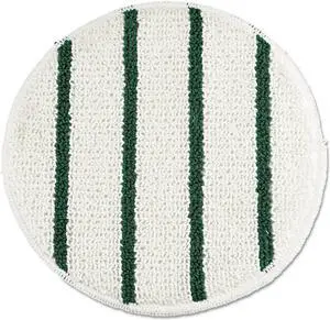 Rubbermaid Commercial P269, Low Profile Scrub-Strip Carpet Bonnet, 19" dia, White/Green, 5 Each/Pack