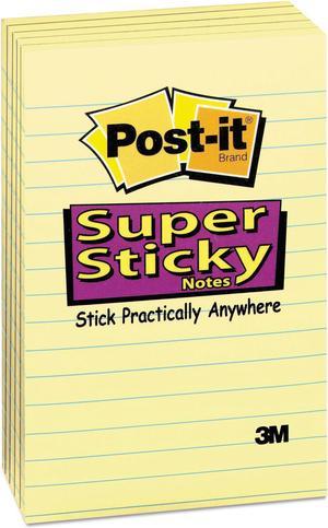 3M 6605SSCY Super Sticky Notes  4 x 6  Canary Yellow  Five 90-Sheet Pads Pack