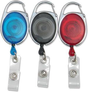 Baumgartens Clip ID Badge Reels Oval 30" 3/PK AST 68769