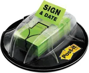 3M 680HVSD Flag Dispenser    Sign & Date    Bright Green  200 Flags per Dispenser