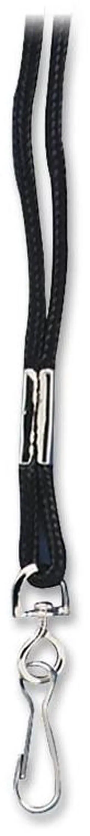 Baumgartens Standard Lanyards, w/Hook, 36" L, 12/PK, Black 68939