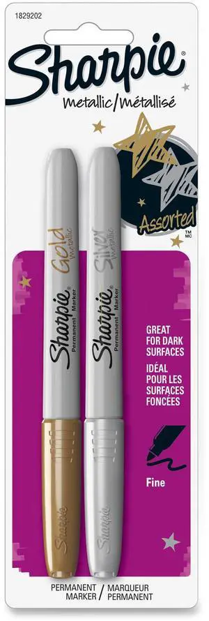 Sharpie Metallic Markers Fine Pt 2 Color/PK Gold/Silver 1829202