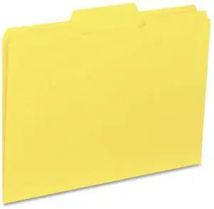 Business Source File Folder Interior Ltr 1/3" Cut 100/BX Yellow 43559