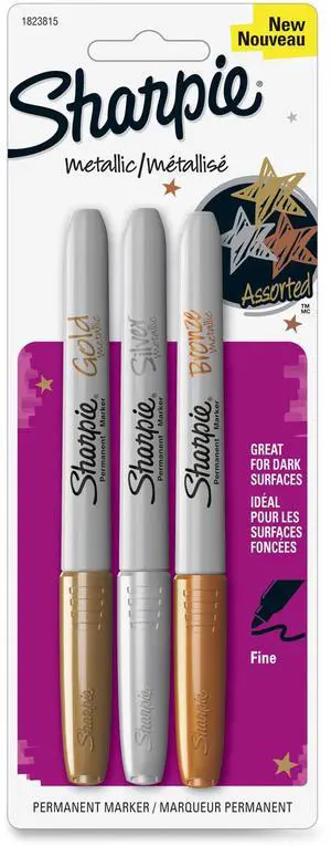 Sharpie Metallic Markers Fine Pt 3 Color/PK Assorted 1823815