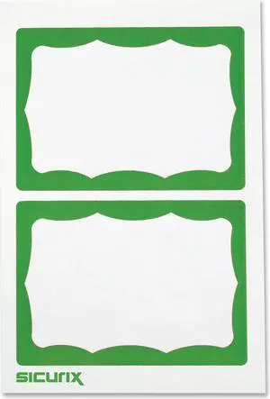 Baumgartens Visitor Badge, Green Border, 100/BX, White/Green 67646