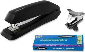 Acco Standard Stapler w/1250 Staples and Stapler Remover Black 54567