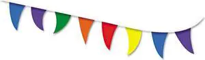 COSCO 098182 Strung Flags, Pennant, 30', Assorted Bright Colors