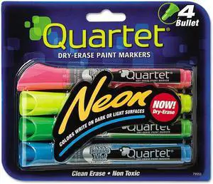 Quartet Neon Dry Erase Marker Set Assorted 4/Set 79551