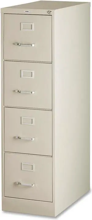 Lorell 4-Drawer Vertical File w/ Lock 15"x26-1/2"x52" Putty 60193