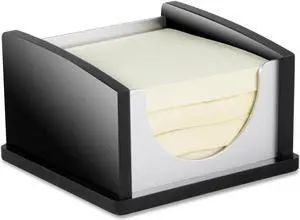 Kantek KTKBA305 Memo Pad Holder- Aluminum- Black-Acrylic