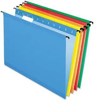 Pendaflex Poly Laminate Hanging Folders Letter 1/5 Tab Assorted 20/Box