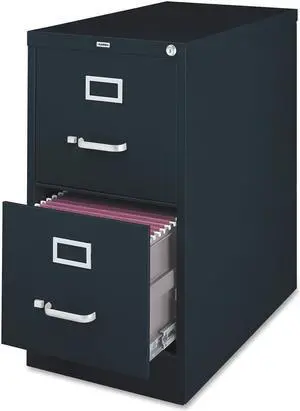 Lorell Vertical File 2-Drawer Legal 18"x26-1/2"x28-3/8" Black 60661