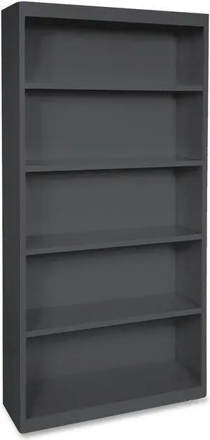 Lorell Steel Bookcase 5-Shelf 34-1/2"x12-5/8"x72" Black 41291