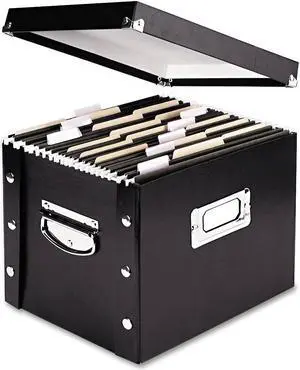 Ideastream SNS01533 Snap N Store File Box  Letter  Fiberboard/Steel/Chrome  12-1/4 x 10 x 9-1/4  BLK