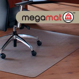 Cleartex Floortex Megamat Extra Thick 35"" x 47"" Rectangular Chair Mat for Hard