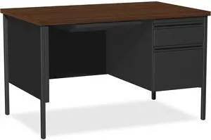 Lorell Right Single Ped. Desk RH 48"x30"x29-1/2" Black Walnut 66902
