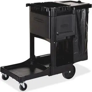 Rubbermaid Executive Cleaning Cart 21-3/4"x46"x38" Black 1861430