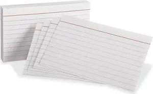 Oxford Ruled Heavyweight Index Cards 3"x5" 100/PK Whtie 63500