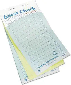 Royal Guest Check Book 3 1/2 x 6 7/10 50/Book 50 Books/Carton GC36321