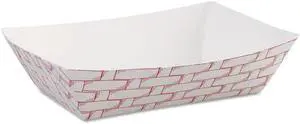 Boardwalk 30LAG040 Paper Food Baskets, 6oz Capacity, Red/White,1000/Carton, 1 Carton