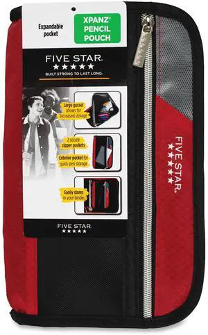 Zipper Pencil Pouch Expandable Pocket Ast
