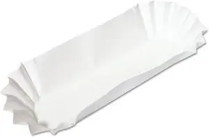 Hoffmaster 10740 Fluted Hot Dog Trays, 6w x 2d x 2h, White, 500/Sleeve, 6 Sleeves/Carton