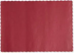 Hoffmaster 310521 Solid Color Scalloped Edge Placemats, 9 1/2 x 13 1/2, Red, 1000/Carton, 1 Carton