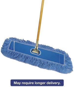 Boardwalk Looped-End Dust Mop Kit 24 x 5 60" Metal/Wood Handle Blue/Natural