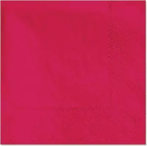 Beverage Napkins, 2-Ply, 9 1/2 X 9 1/2, Red, 1000/carton