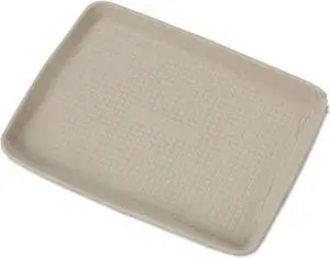 StrongHolder Molded Fiber Food Trays 9 x 12 x 1 Beige Rectangular 250/Carton