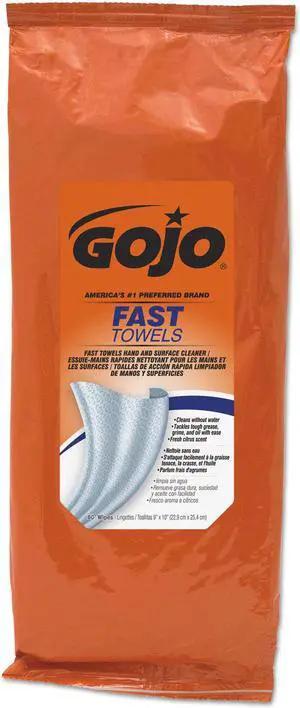 GOJO FAST TOWELS Hand Cleaning Towels White 60/Pack 6 Packs/Carton 628506
