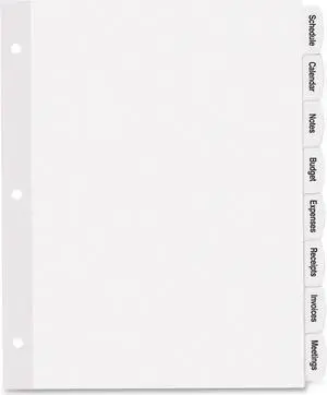 Avery AVE14433 Easy Peel Label Tab Divider, 8 Tab White - Pack of 6