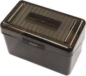 Universal Plastic Index Card Boxes 4" x 6" Translucent Black 47287