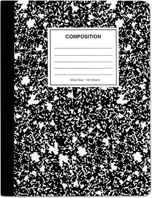Universal Quad Rule Composition Book. Quadrille Rule 7.5" x 9.75" 1 Subject Black 20950
