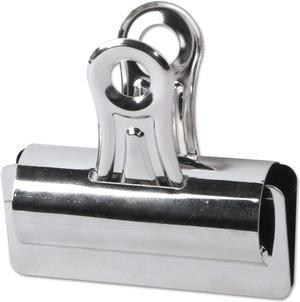 Universal Bulldog Clips Steel 1" Capacity 3" Wide Nickel-Plated 12/Pack 31266