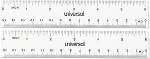 Universal Clear Plastic Ruler Standard/Metric 6" 59025