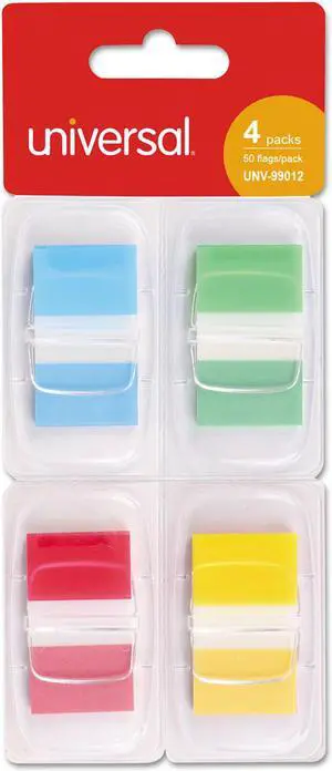Universal Deluxe Pop-Up Page Flags 1" x 1 3/4" Assorted Colors 50/Pack 99012