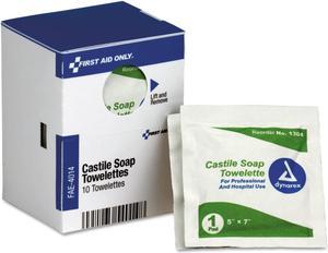 First Aid Only FAE4014 Refill F/Smartcompliance General Business Cabinet, Castile Soap Wipes,5X7,10/Bx