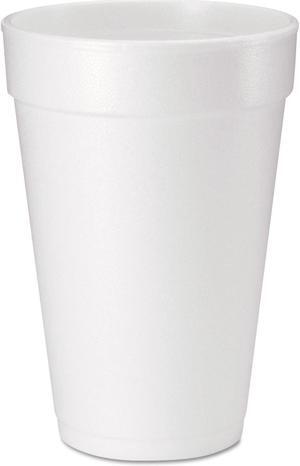 Dart DCC16J165 Drink Foam Cups, 16 Oz, White, 20/Bag, 25 Bags/Carton