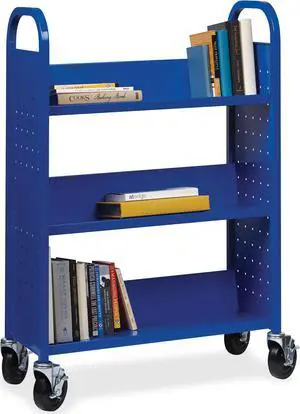 Lorell Book Cart Single-sided 3 Slant Shelves 32"x14"x46" BE 99934 Lorell Book Cart Single-sided 3 Slant Shelves 32"x14"x46" BE 99934