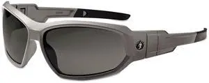 Ergodyne 56133 Skullerz Loki Safety Glass/Goggle, Matte Gray Frame/Smoke Lns, Af,Nylon/Polycarb